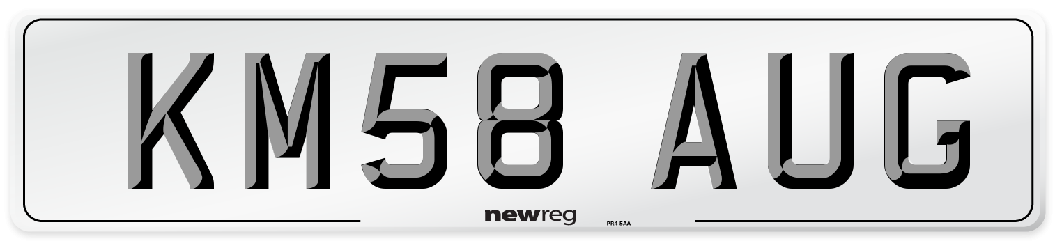 KM58 AUG Number Plate from New Reg